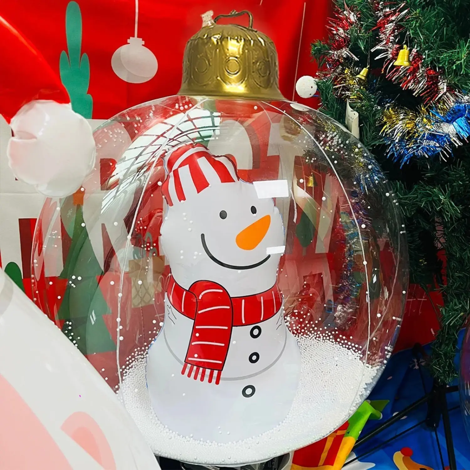 1 Pack PVC Inflatable Christmas Balls, New Holiday Decorations, Indoor & Outdoor Use, Perfect for Shopping Malls, Tree Lanterns