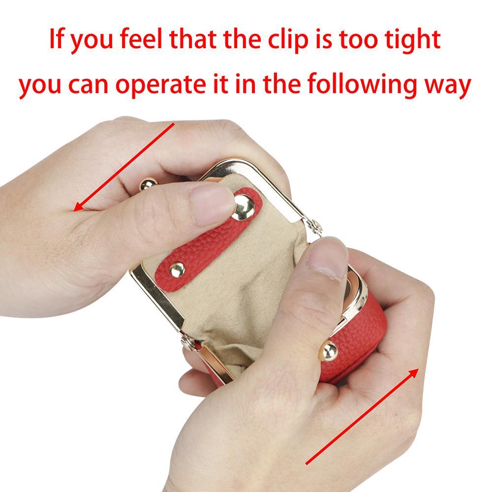 Royal Bagger Genuine Leather Mini Coin Purse, Solid Color Kiss Lock Change Pouch, Casual Style Small Storage Bag for Women 1894 SpringStatements