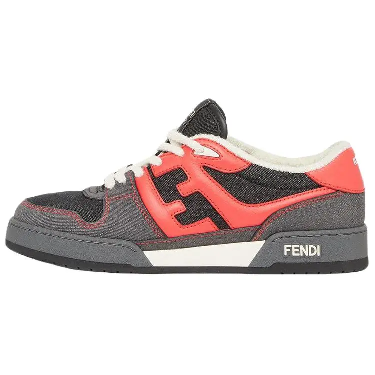 Fendi Match 2023 Lunar New Year Limited Edition Denim Low-Top Lace-Up Casual Sneakers for Men in Gray Verifiable, with credentials and supporting global authentication