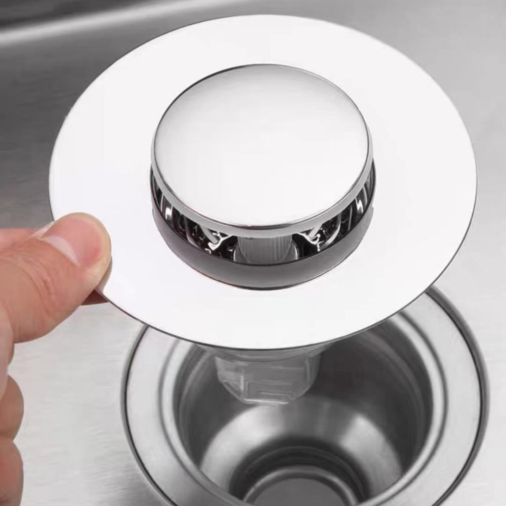 Kitchen Sink Filter Bounce Core, Leak Proof Drain Plug, Anti-Odor, Anti-Clog Press Type Floor Drain Stopper, Easy Solution for Clogs