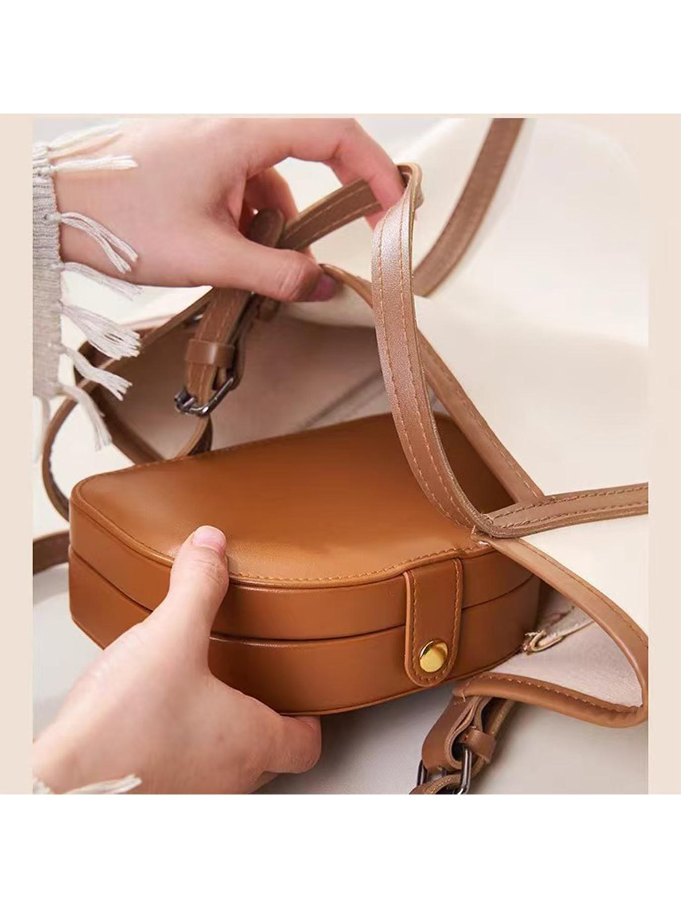 Elegant Jewelry Storage Box, Large Capacity Portable PU Leather Case, Travel Jewelry Organizer with Earring Holder, Ring and Necklace Compartment