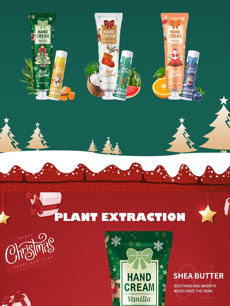 Christmas Gift Set Including Lip Balm, Hand Cream, Christmas Cards, Bags, Perfect for Holiday Gifts, New Year Parties, Decorations