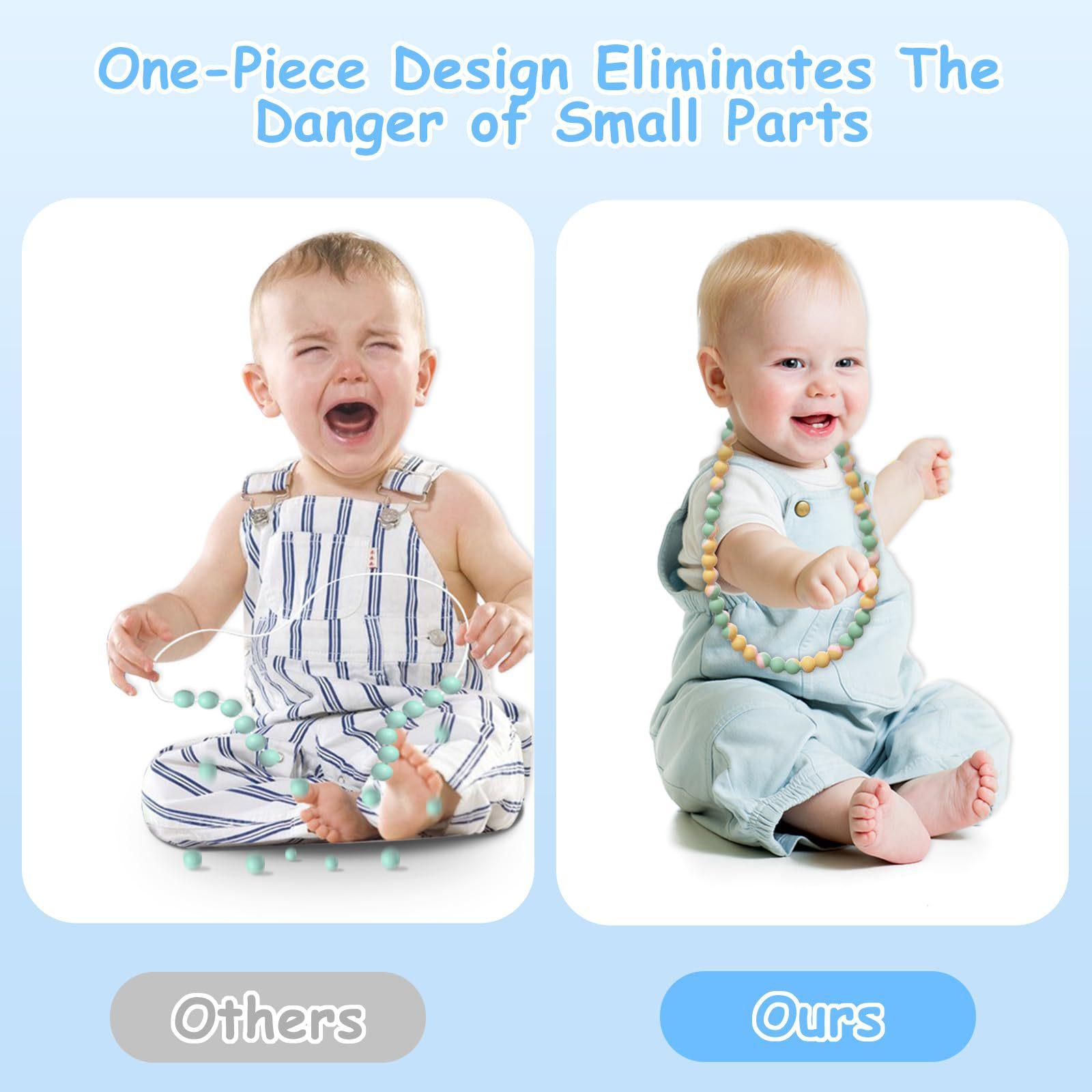 Random Color Chewable Necklace Bracelet Set, 2 Counts Colorful Elastic Necklace Bracelet, Sensory Impairment Relaxation Anxiety Relief Toy