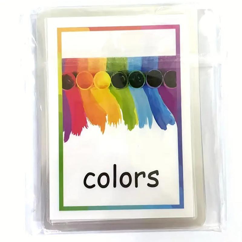 12 Colorful Waterproof Plastic Learning Cards, Early Education Flashcards for Kids, Pre-School Color Recognition & Vocabulary Development