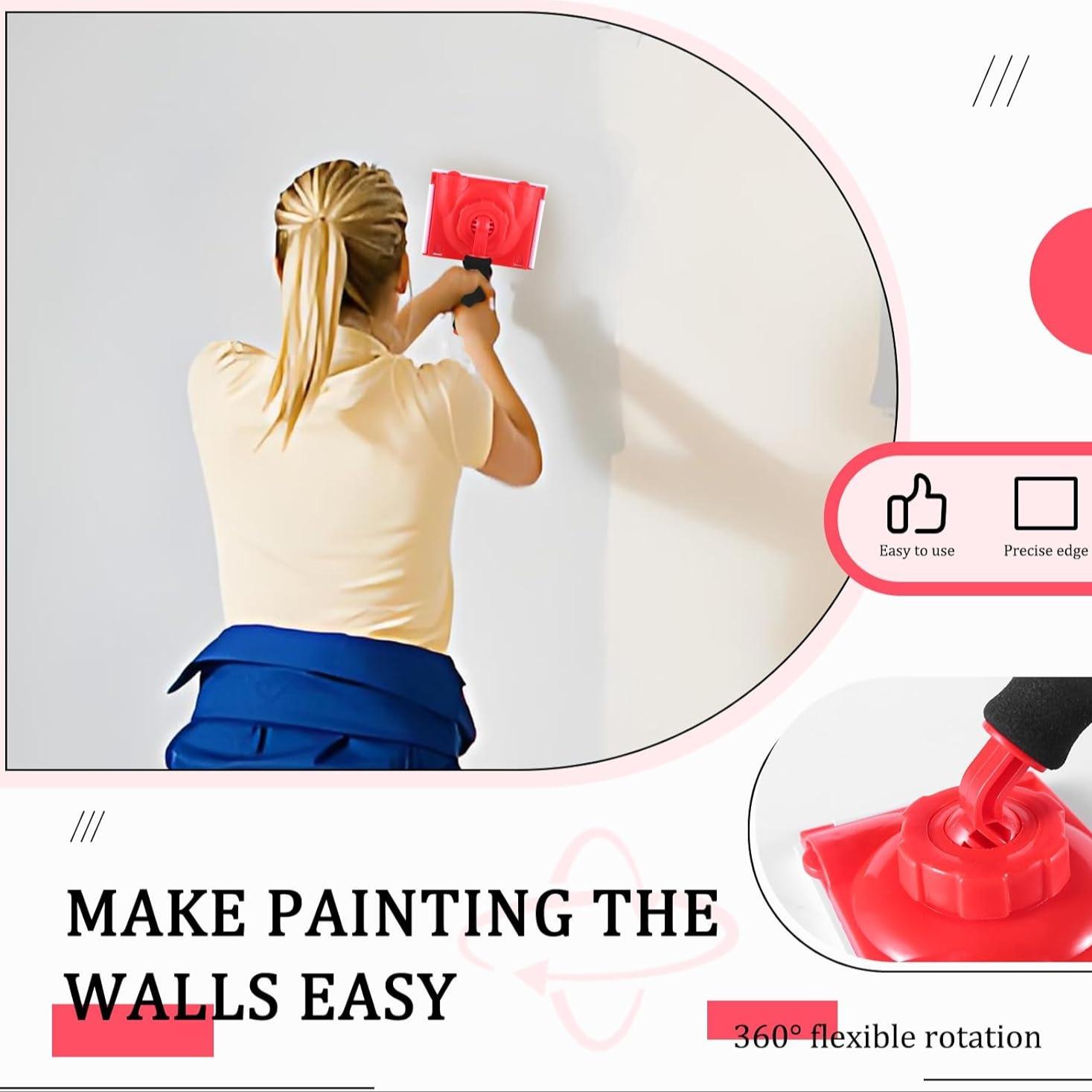 Adjustable Paint Edge Tool, 1 Set 6-segment Threaded Extension Paint Edge Tool with 2 Replacement Pads, Paint Supplies & Tools for Home