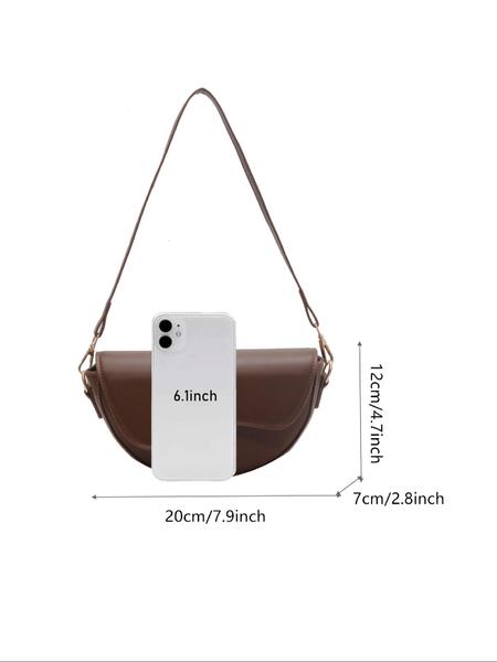 Women's Fashionable Saddle Bag, Casual Versatile Crossbody Bag with Wide Shoulder Strap, Trendy All-match Commuter Bag, Crossbody Shoulder Purses for Daily Used