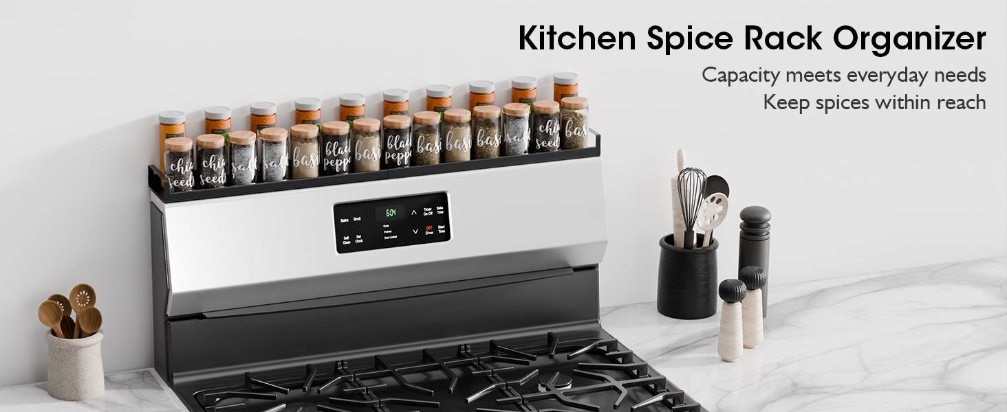[SUPAFA]4X Strong Magnetic Shelf for Stove Top 30" Adjustable Oven Shelf Spice Rack Over the Stove Stovetop Storage Kitchen，kitchen organization