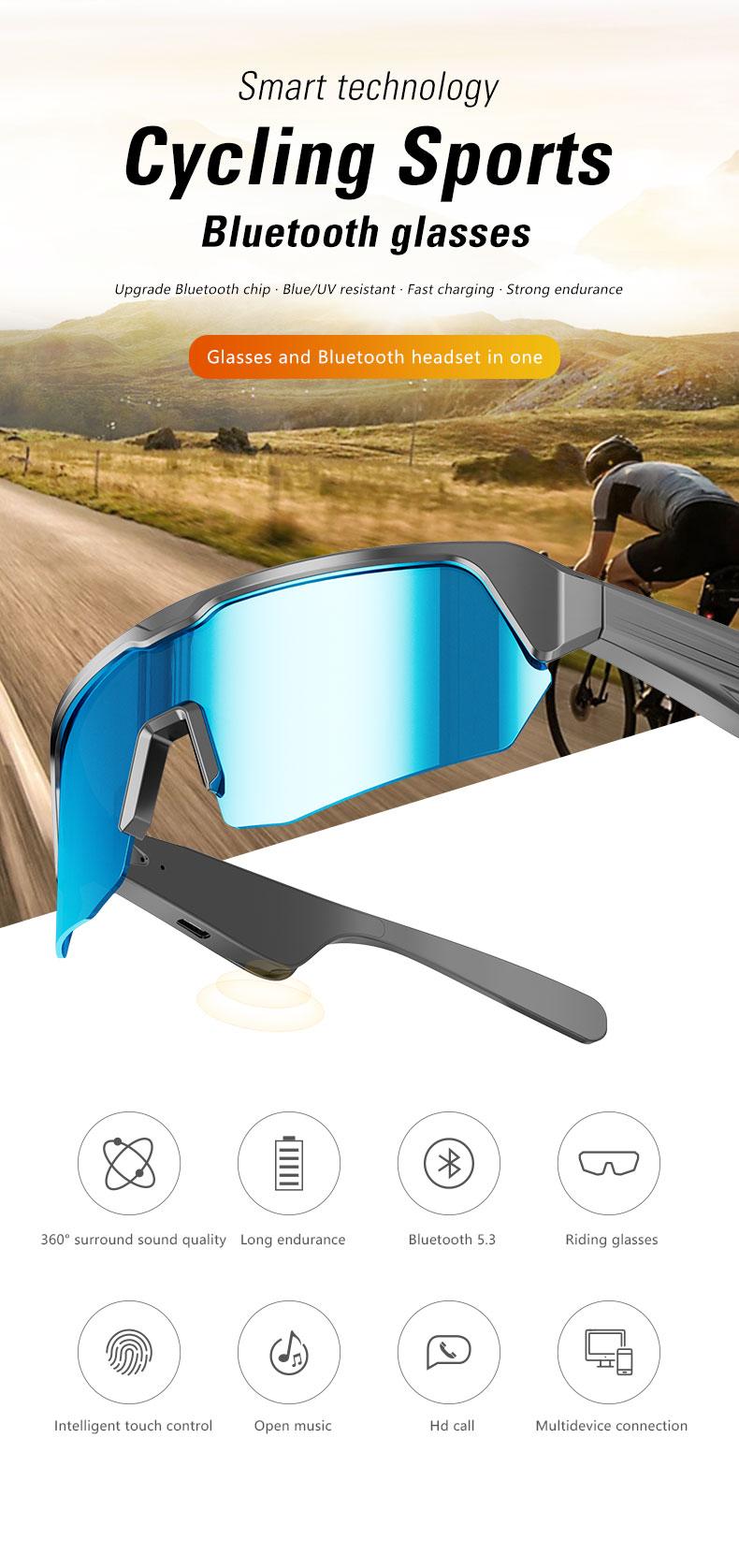 Bluetooth Smart Sunglasses with 130mAh Battery & Fast Type-C Charging-UV Protection,  Polarized Cycling Running Glasses for Men Women ,Riding, Fishing, Climbing, Hands-Free Calling Wearable Electronic Gadgets