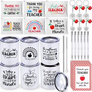 30 Pcs Teacher Appreciation Gift Set Teacher Gifts with Lids Brushes Keychains Zipper Bag Pen Thank You Notepads for Back to School Thank You Retirement Gifts