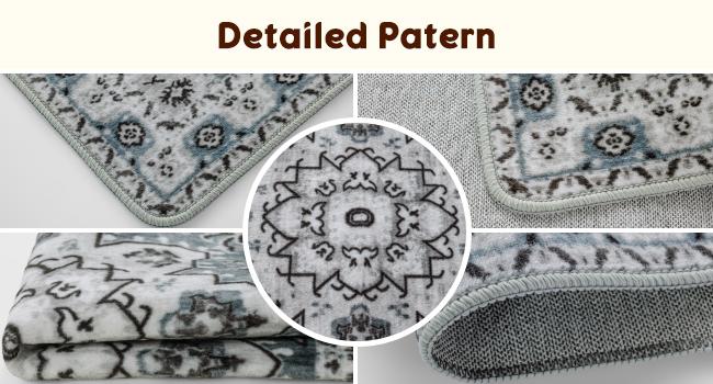 Sonoro Kate Non-Slip & Washable Boho Rug, Soft Foldable Carpet for Bedroom & Living Room, Pet Friendly, Easy to Clean, Stain Resistant Indoor Rug