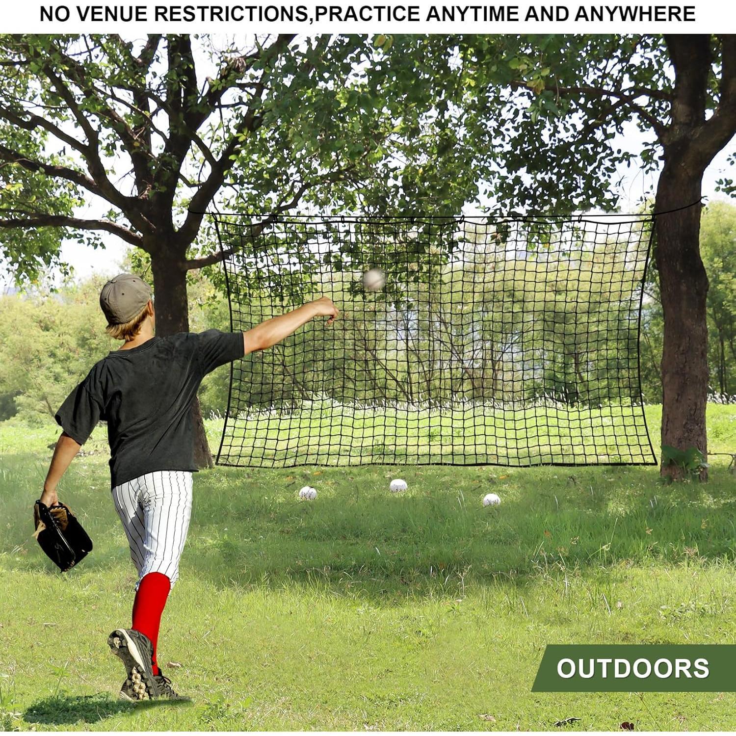 Baseball & Softball Backstop Nets, Heavy Duty  Practice Nets,  Netting Barrier,DIY Ball Net,Hitting Net for Baseball, Hockey, Soccer, LAX and
