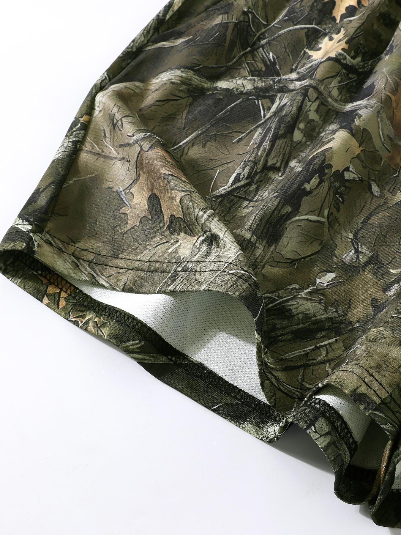 3-Pack Women's Summer Solid + Camo Tree Pattern + Leopard Print Logo Side Pocket Loose Sporty Shorts, Elastic Waist Design, Essential Shorts for Casual Outdoor Wear, Sports Fitness, and Street Style Outfits