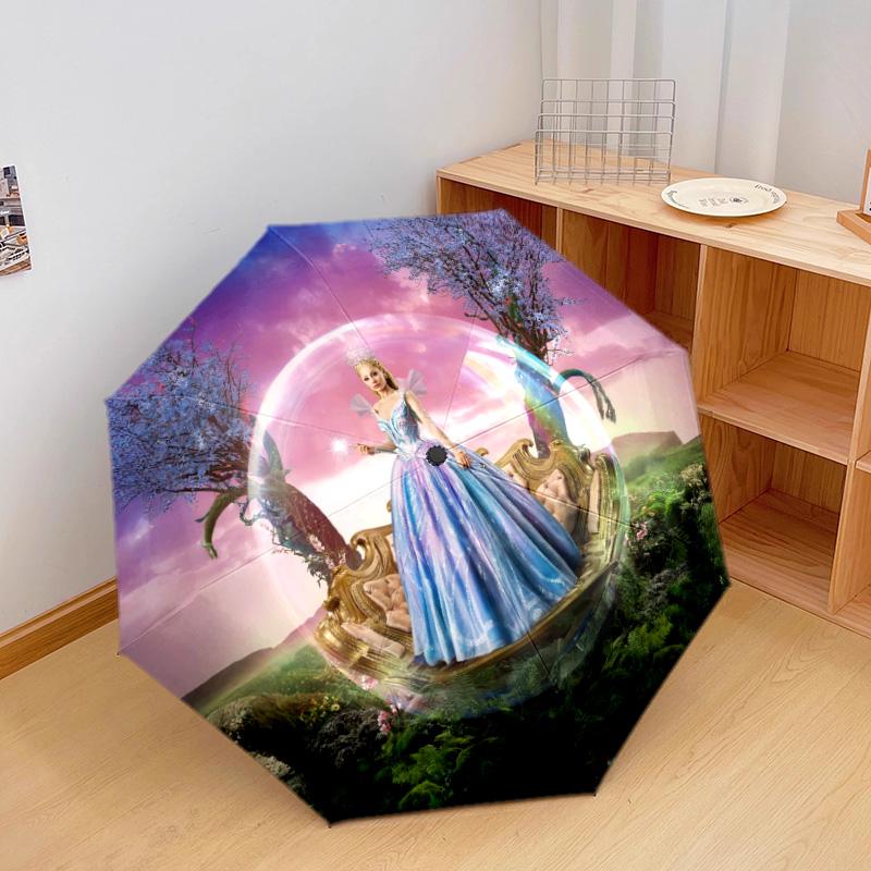 Cinderella Bubble Printed New Universal Umbrella, Automatic Folding Umbrella, Portable Foldable Design Travel Umbrella, Outdoor Umbrella, Black Friday, Christmas, Birthday Gift E1225