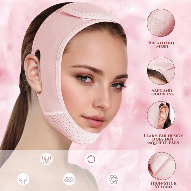 V Line Lifting Mask with Chin Strap for Double Chin, Face Skincare Lifting Belt for Women, Beauty Care Product, Skincare Tools, Face Sculpting Tool, Gifts for Girl, Skincare Products, Face Jawline Shaper, Facial Contour Refining, Double Chin Reducer