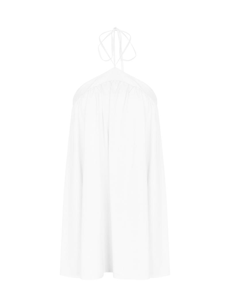 Women's Solid Color Halter Neck Tie Shoulder Cami Dress, Halter Strap Dress, Casual Sleeveless A Line Dress for Summer, Ladies Clothes for Beach Holiday