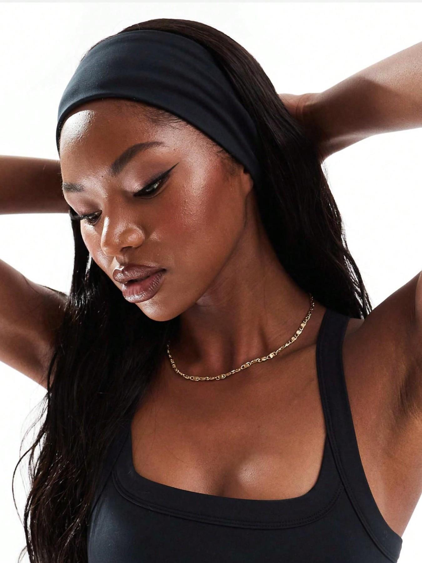 1pc Solid Fuchsia Pink Sports Yoga Headband, Moisture Wicking Elastic Workout Headband For Men & Women, Running, Fitness Women Bandanas Winter Hair Accessories Fashion Scarf Women Hair Band