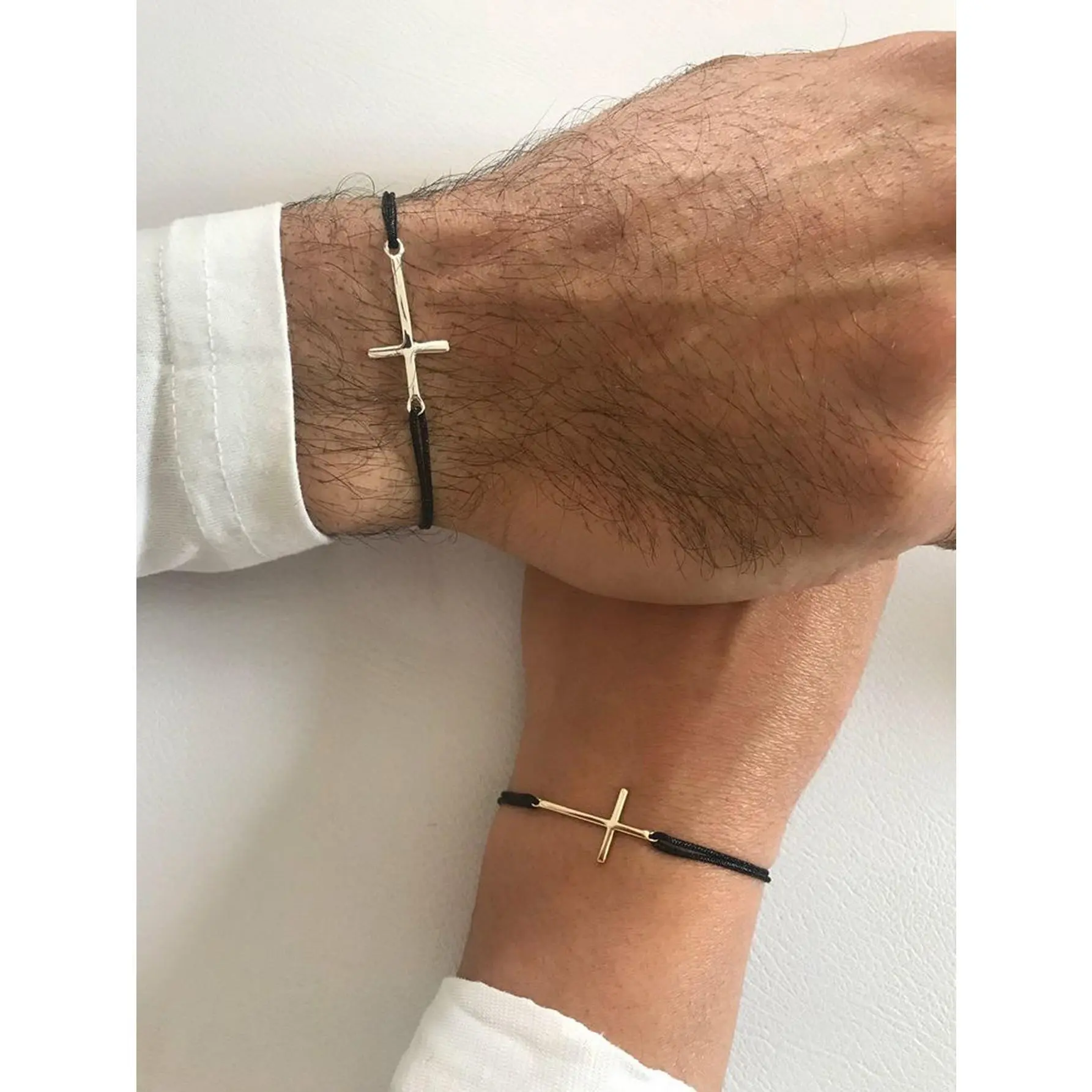 Minimalist Couple Cross Handmade Weaving Bracelet Set Party Daily Jewelry Accessories