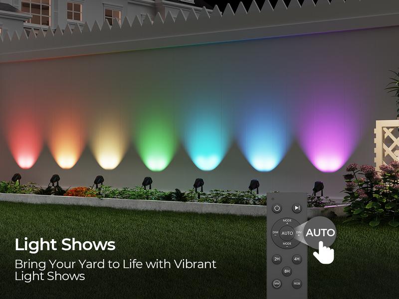 RGB Low Voltage Landscape Lighting, 4 Pack Spotlight Outdoor with Remote Control, IP65 Waterproof LED Landscape Lights for Pathway Yard Garden Lawn Patio Decorations