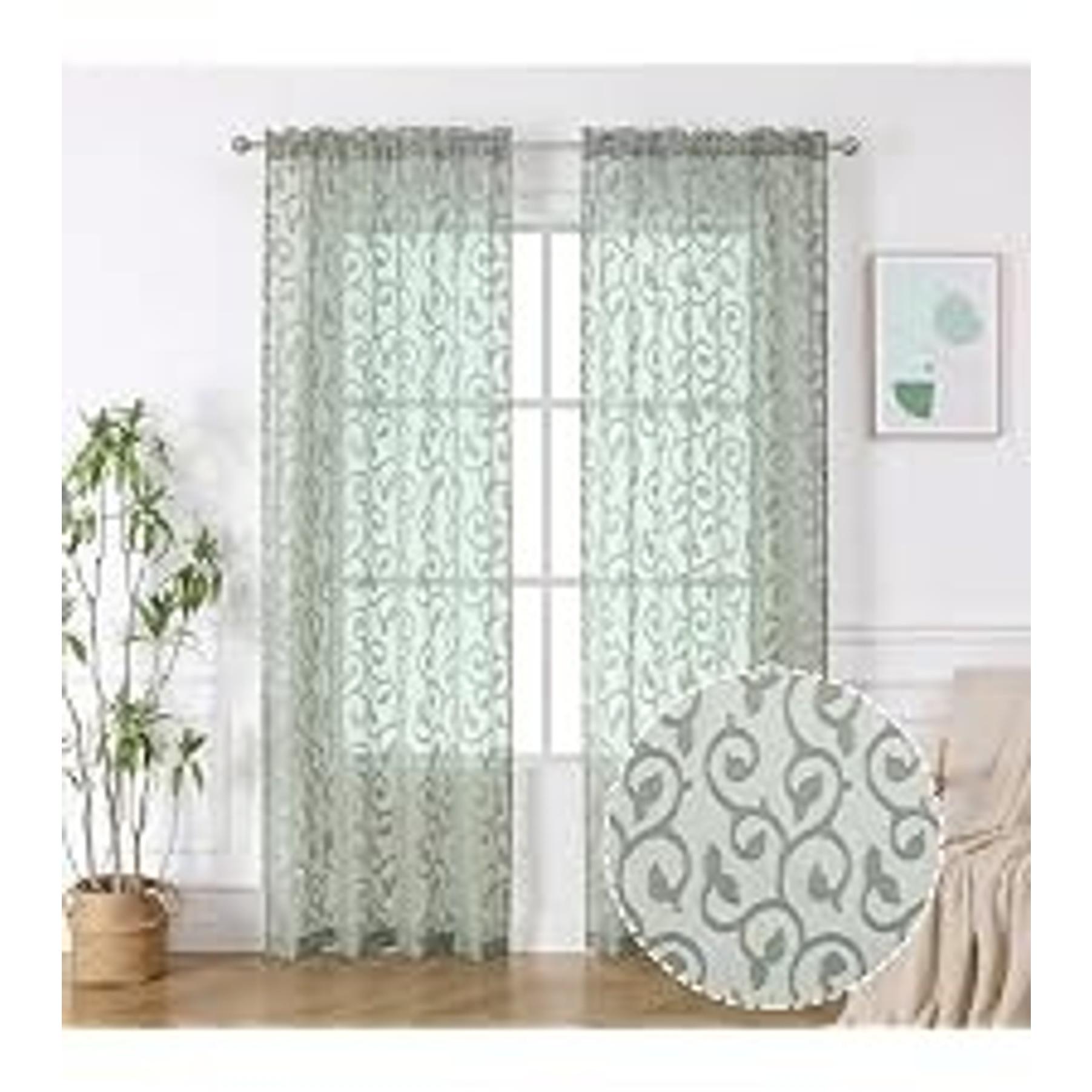 White Pinch Pleated Sheer Curtains 96 Inches Long, Light Filtering Window Treatments for Bedroom & Living Room, Modern Solid Drapes, 40x96 Inch PanelGift