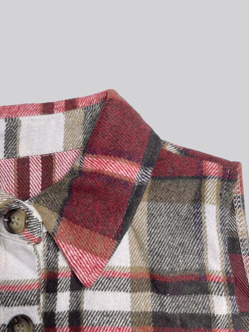 Women's Plaid Collar Vest Jacket, Casual Fashion Design, Perfect for Daily Wear, Stylish and Comfortable, Ideal for Everyday Use, Casual Comfy Vests