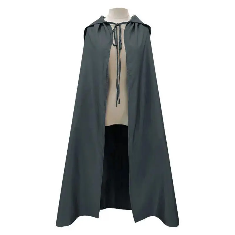 Adult Wizard Robe Gandalf Men Sorcerer Costume Grey Cloak with Wizard Hat Cape The Hobbit Gandalf Wig Halloween Cosplay Suit