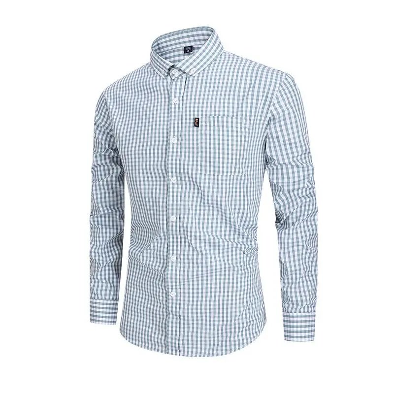 Menswear Plain Long-Sleeve Cotton Blend Button-Down Top - Men's Regular Fit Formal Shirt, 98% Cotton Stretch Fabric, Business Wear, Ideal Gift for Him, Sizes XS-3XL, Long Sleeves