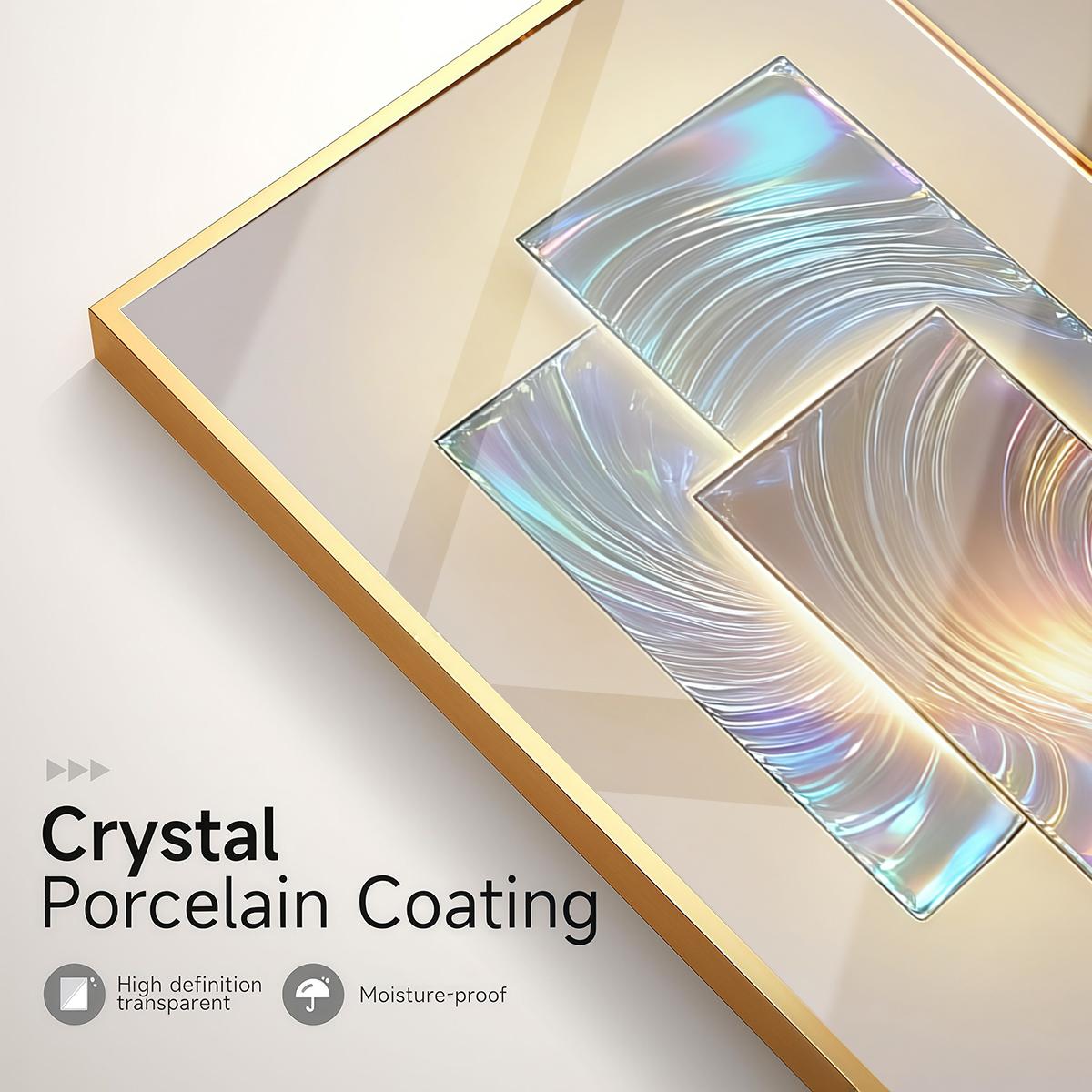 3 Counts Aluminum Alloy Framed Painting, Gradient Iridescent Abstract Light Art Pictures, Home Decoration For Living Room, Bedroom, Office, Restaurant, Hallway Wall Decor, Odorless Print Artwork, Luxury Perfect Gift For Friends And Family