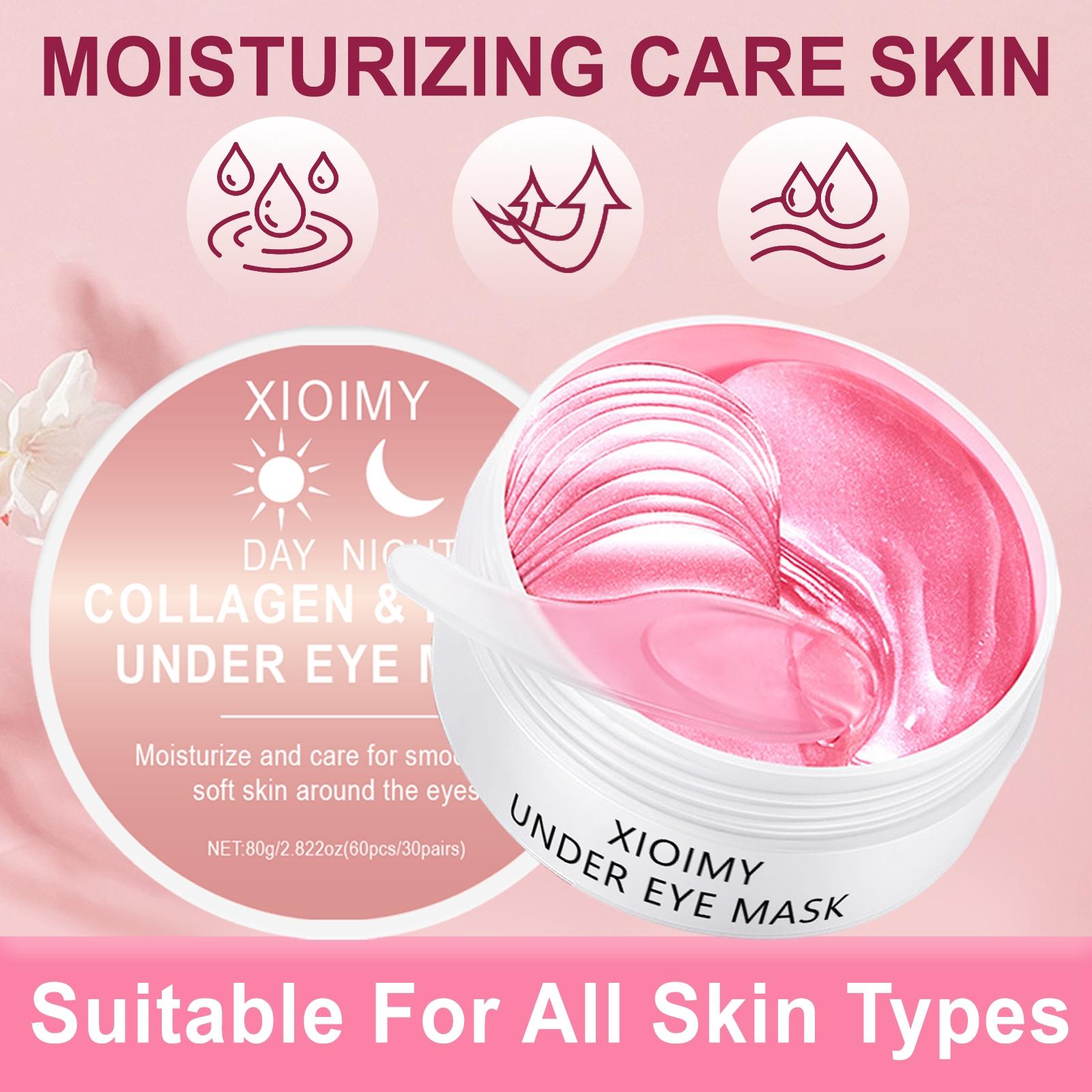 60pcs Collagen & Biotin Eye Treatment Masks, Intense Moisturizing, Brightening, Firming and Hydrating, Suitable for All Skin Types