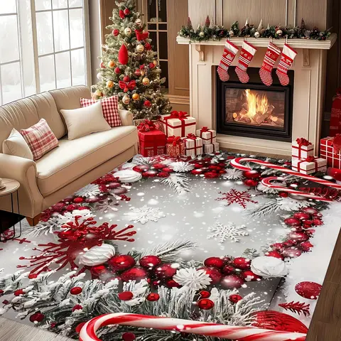 High-Quality Festive Motifs Home Decorative Rugs - Indoor-Outdoor Carpet for Patio, Living Rooms, Outdoor Christmas Decor