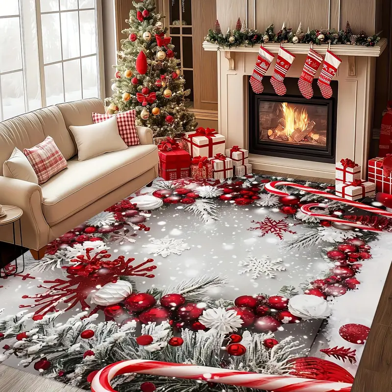 High-Quality Festive Motifs Home Decorative Rugs - Indoor-Outdoor Carpet for Patio, Living Rooms, Outdoor Christmas Decor