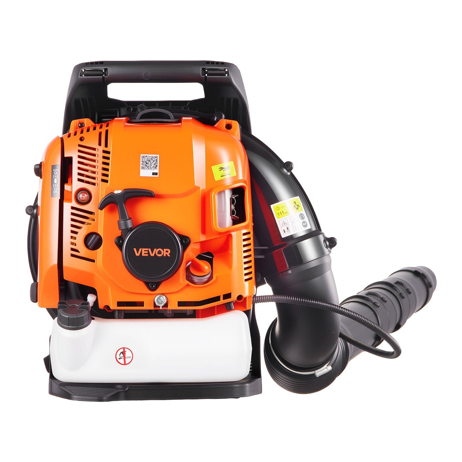 VEVOR Backpack Leaf Blower, 75.6CC 4-Stroke Engine Gas Powered Leaf Blower with 1.8L Fuel Tank, 615 CFM Air Volume, 179 MPH Air Speed, Ideal for Lawn Care, Leaves Cleaning, Yard Debris & Snow Removal