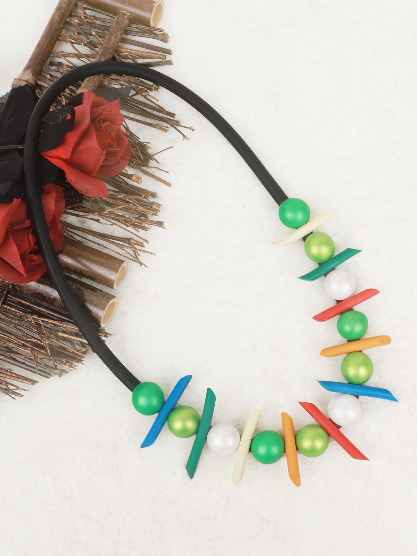 Boho Style Geometric Pendant Necklace, Colorblock Design, Fashionable Jewelry for Daily Wear, Perfect for Dates and Vacations, Women's Accessory