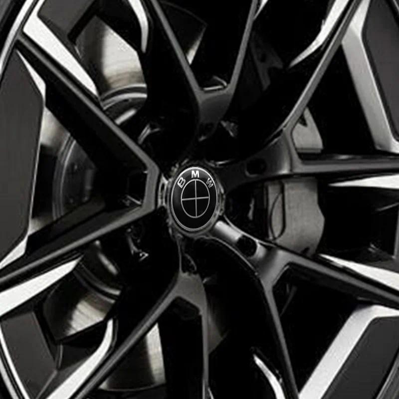 4Pcs 56mm 60mm 65mm Car Styling Wheel Center Hub Caps Stickers Car Decorative Sticker Emblem Badge For BMW M E36 E39 E46 E30 E34 E53 E90 E60 E70 E87 E92 F10 F20 F30 X1 X3 X5 X6 Accessories Car Decals