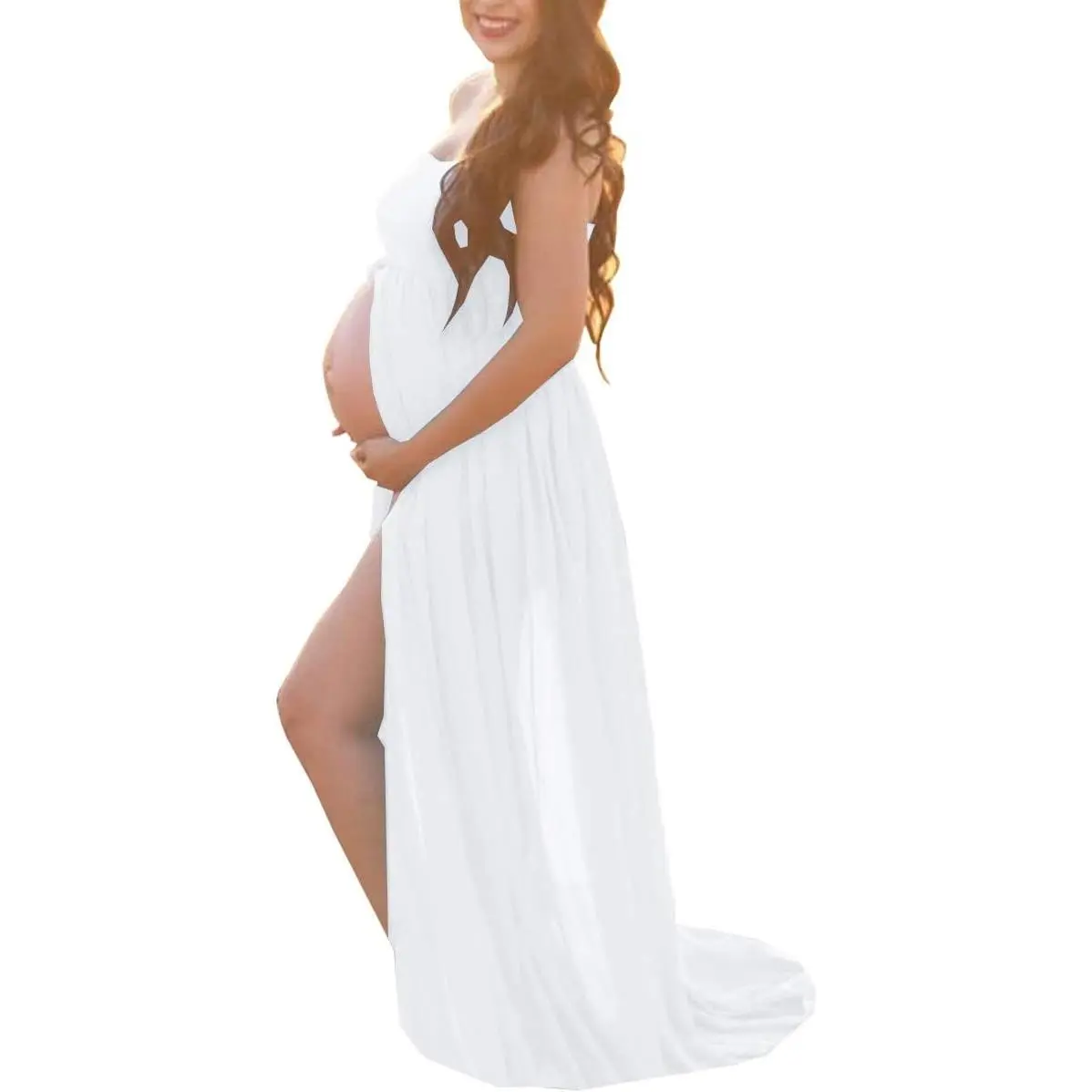 Maternity Dress for Photoshoot Outfits Gown | Sleeveless, Open Front, Photography Dress, Lace, Maternity Shoot Dress, chiffon, Baby Shower, Pregnancy