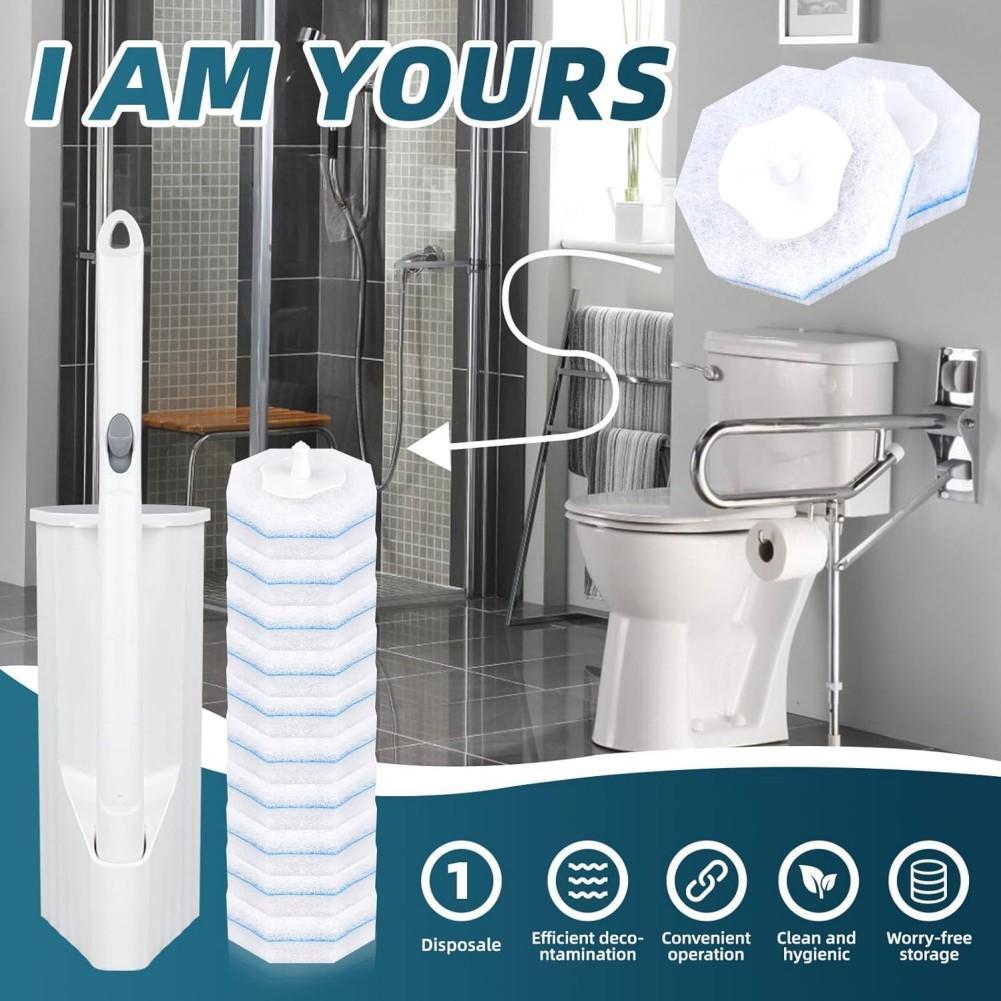 50 Disposable Toilet Cleaning Brush Replacement Heads Durable & Compatible with Most Brushes Separate Design for Hygienic Daily Use High-Quality Materials Easy Install Snap-On Refills