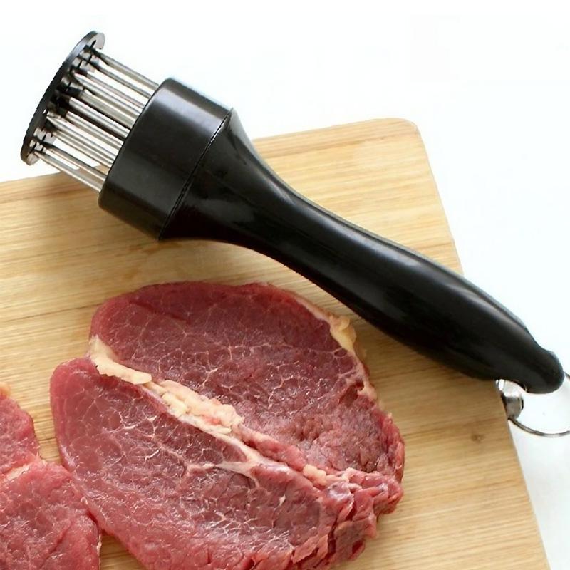 2Counts/Set Stainless Steel Dual-Head Tenderizer Needle, Non-Slip Handle, Efficient Meat Processing Tool, Kitchen Accessories, BBQ Camping Durable Set