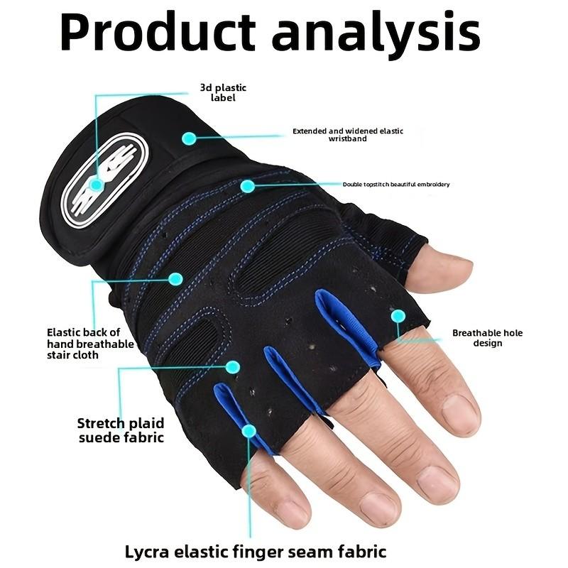 Men's and Women's Fitness Weightlifting Wristband Gloves, Ideal for Gym Exercise Training, Comfortable and Durable Design