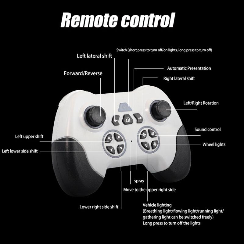 Remote Control Stunt Car with Light Spray and Music, 360° Rotation, 2.4GHz Drifting Remote Control Car Toy for Kids, Cool Birthday/Christmas Gift for 6 7 8 9 10 11 12 Year Old Boys and Girls metal  toys  crafter christ mad gifts