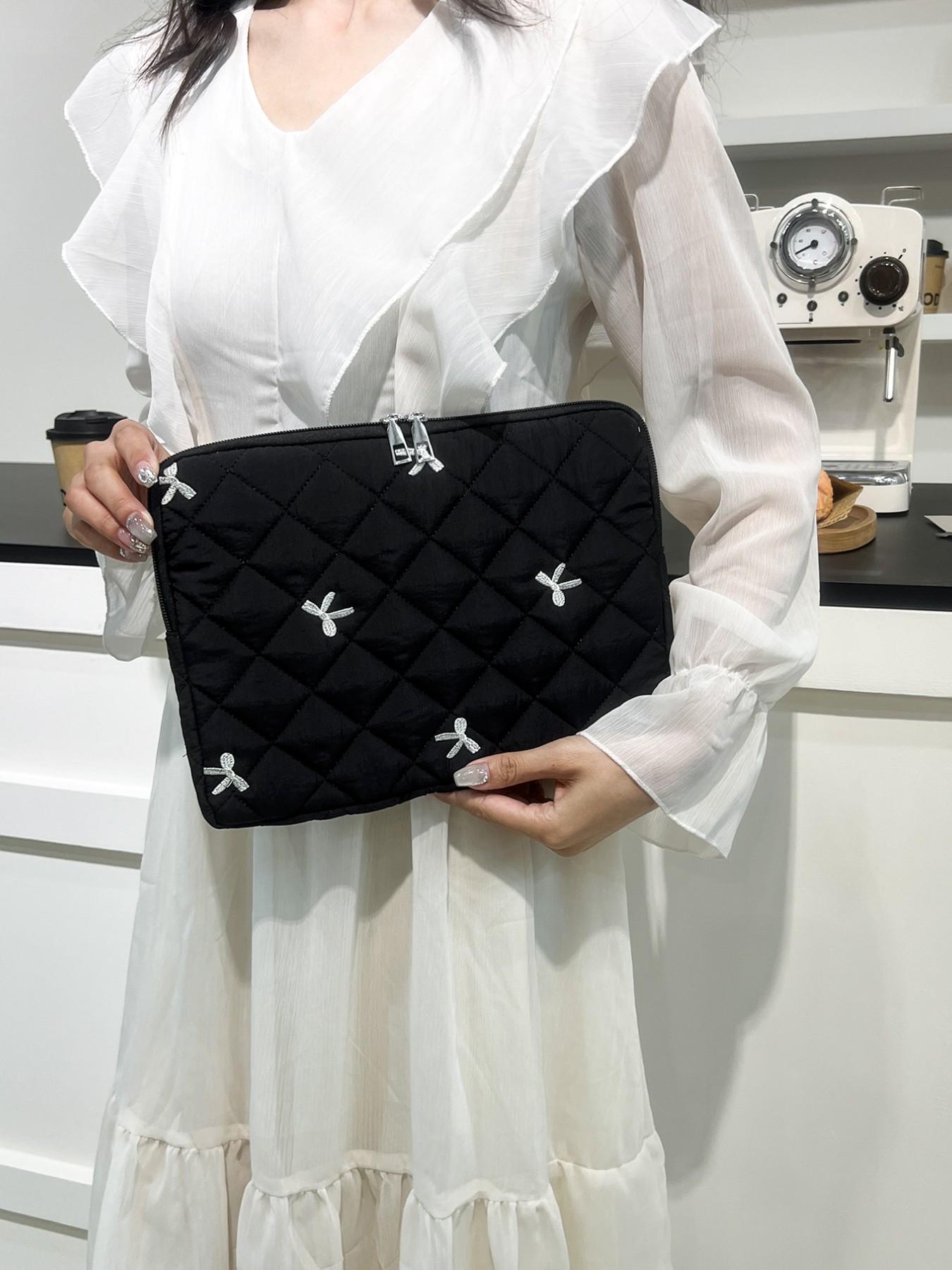 Multi-Size Laptop Bag with Bow Pattern, Computer Protection Case, Tablet Organizer, Ideal for Women, Teachers, Students, School Supplies