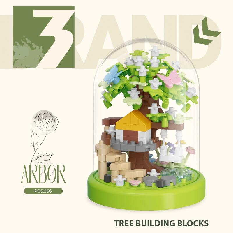 Spring Summer Autumn Small Particle Building Blocks Tree House, Dust Cover Included, Back-To-School DIY Gift, 2026 Trending Toy Present