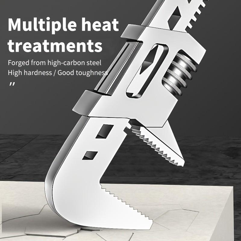 Adjustable Right Angle Wrench, Rust-Resistant High Carbon Steel, Durable F-Type Kitchen and Bathroom Pipe Wrench, Ideal for Hex Bolts and Pipes