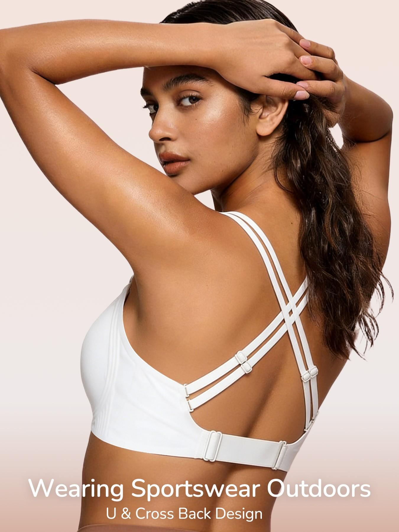 Wireless Sports Jelly Bra, Adjustable Cross Straps For Beauty Lift & Support, Full Coverage Back Smoothing Seamless Bra, Sport Lingerie For Summer Casual Day, Perfect for Daily Wear and Gifts