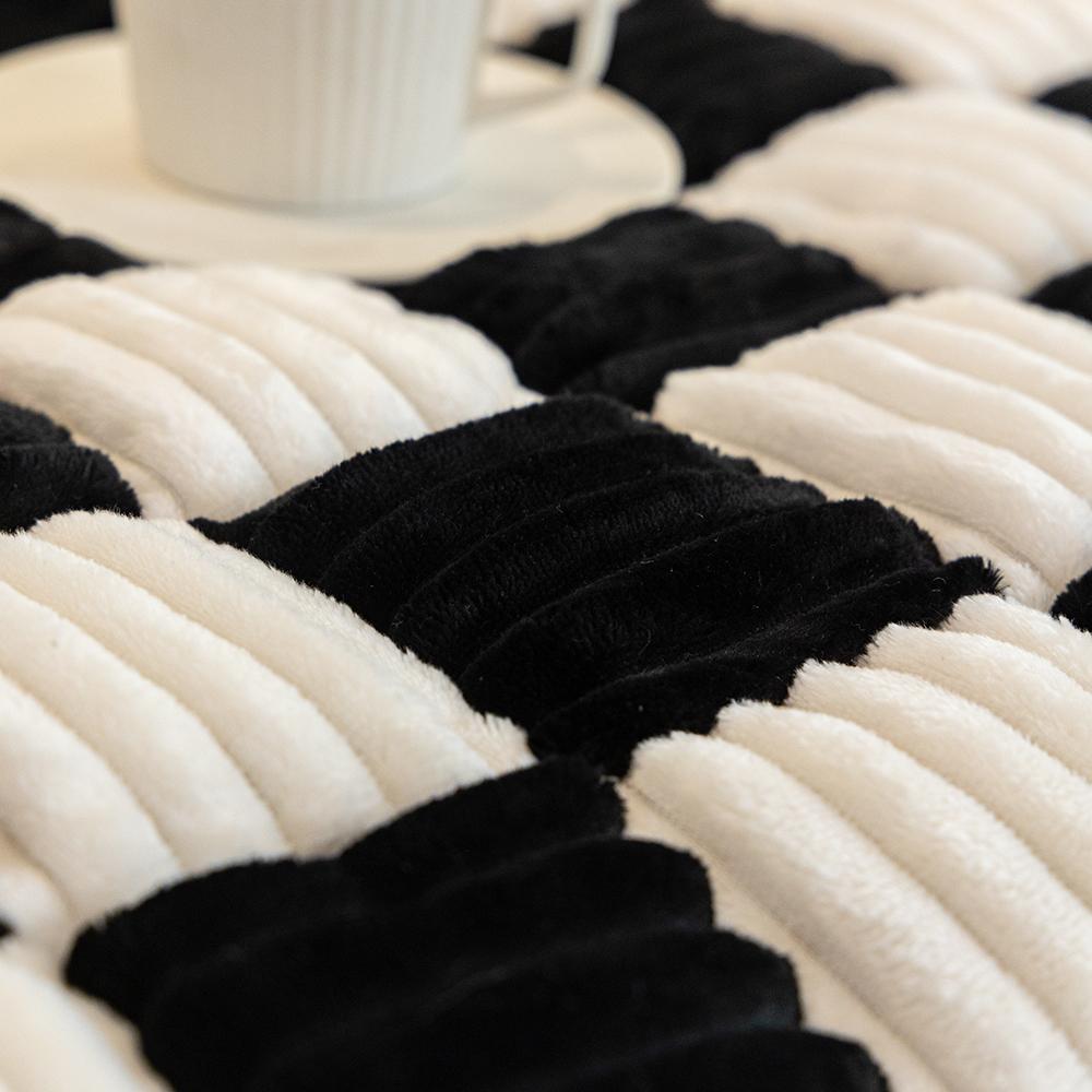 Plaid Pattern Sofa Cover, 1 Count Non-slip Sofa Seat Cover, Thickened Wear-resistant Sofa Cover, Dust-proof Couch Protector for Home Living Room, Reusable Sofa Cover