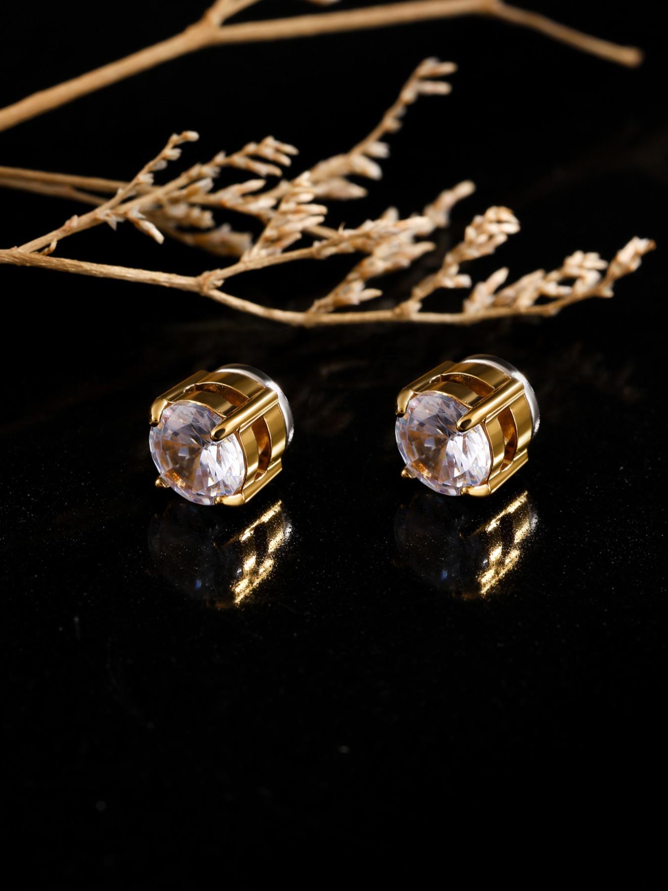 4pcs Magnetic Plated Set for Men and Women, Comfortable to Wear All Day, Perfect Gift for Birthdays and Holidays, Magnetic Stud Earrings