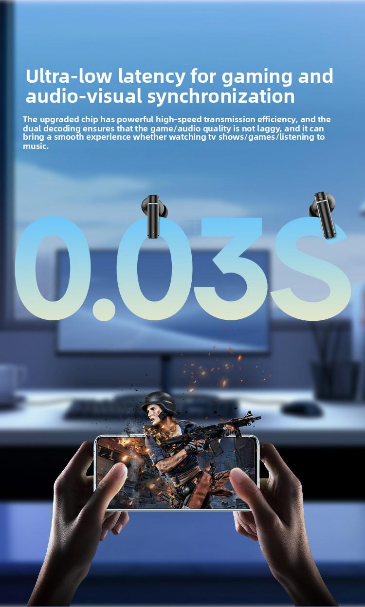 Intelligent noise reduction in-ear wireless digital display binaural stereo bass bluetooth headset Deep Earbuds