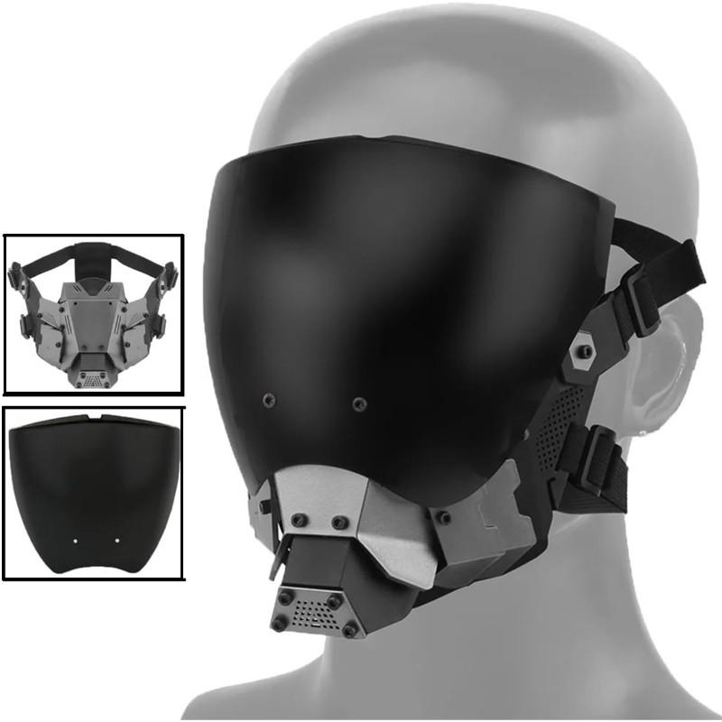 Full Face Mask, Breathable Tactical Mask, Party Role Play Mask, Cyberpunk Style Mask, Holiday Party Supplies