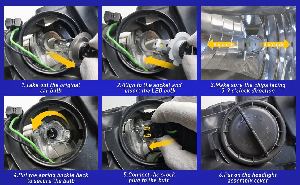 AUTOONE H7 Headlamp Bulbs, 6500K White Super Bright, Real Mini 1:1 Halogen Size, No Adapter Needed, Non-polarity Plug and Play H7LL Fanless Headlight/Fog Replacement Bulb, Pack of 2 AUTOONE H7 Headlamp Bulbs, 6500K White Super Bright, Real Mini 1:1 Halogen Size, No Adapter Needed, Non-polarity Plug and Play H7LL Fanless Headlight/Fog Replacement Bulb, Pack of 2