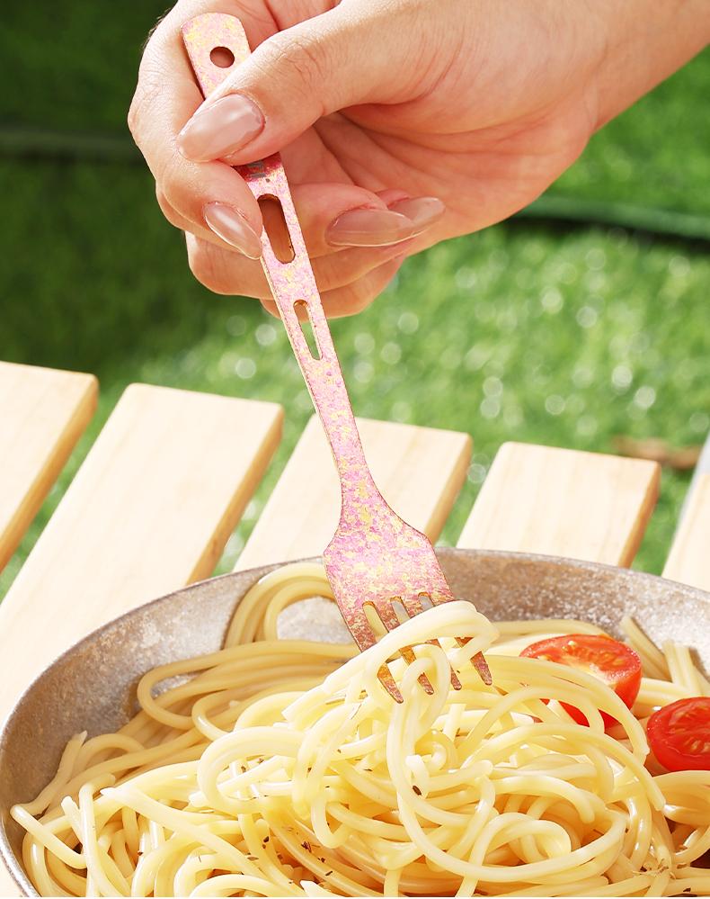 MUTTI Monet Dinner Knife,Fork,And Spoon set Portable three piece set pure titanium tableware Cutlery