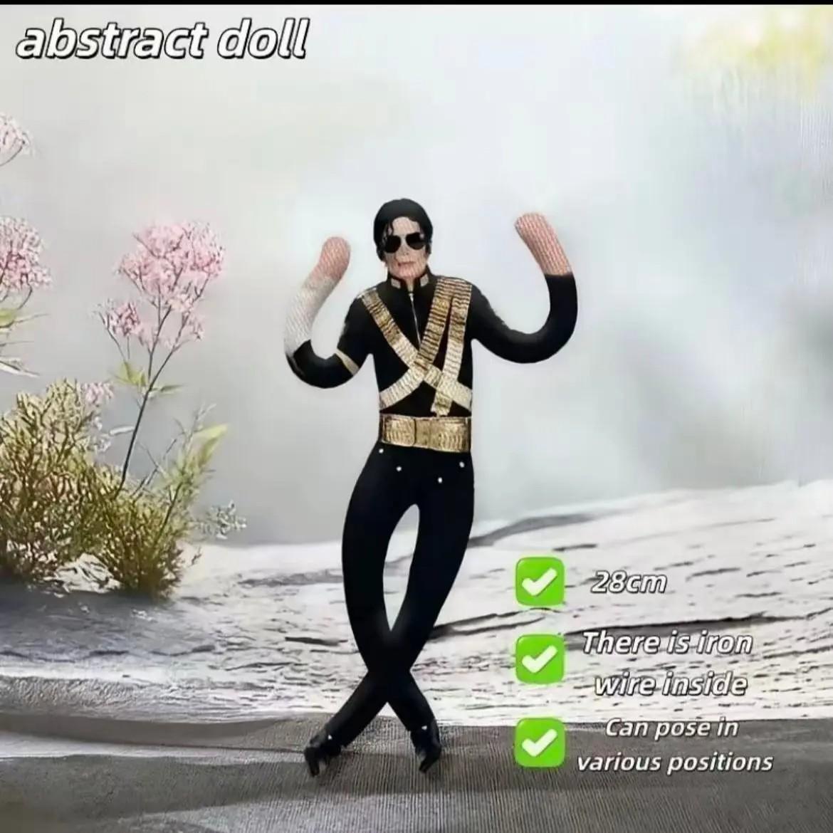 Michael Jackson Role-Playing Plush Doll, Soft Huggable Puppet for Room Decor, Abstract Multi-Joint Action Figure, Gift Idea
