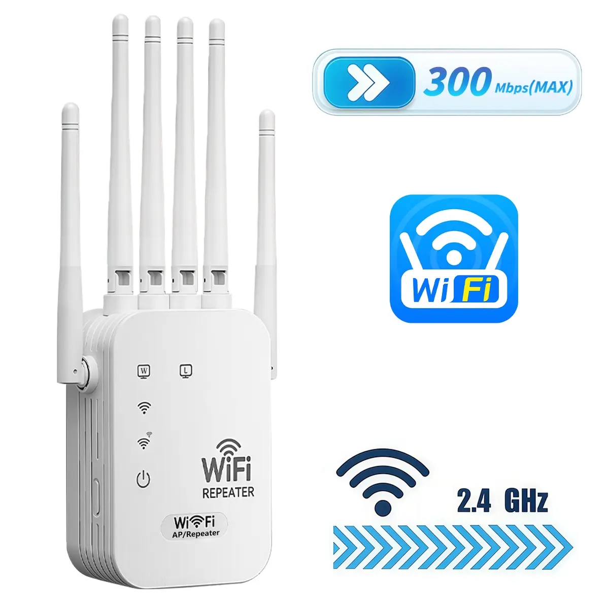 2026 WiFi Signal Repeater, WiFi Extender Booster, Stable, 300Mbps High‑Speed Network, Coverage Area up to 5000 Square Feet, Dual Mode, Eliminate Signal Blind Areas.